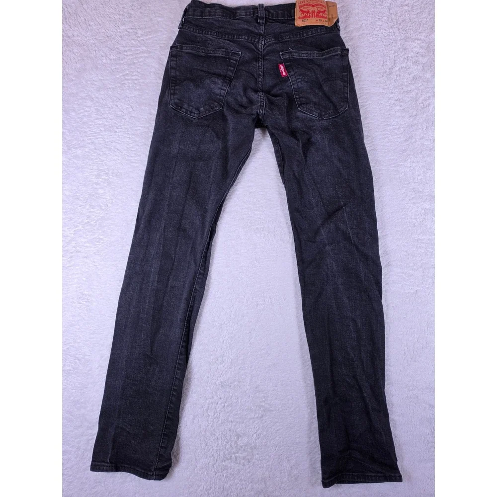 Levi 501 Original Fit Mens 29/34 Black Button Fly Straight Leg Jeans S40154 AD